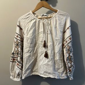 Zara embroidered peasant blouse.